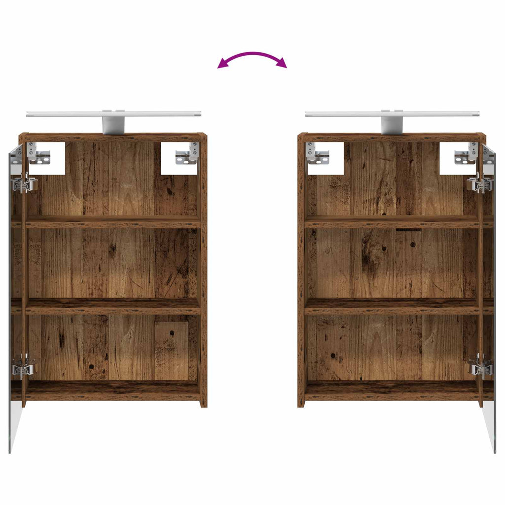 Bathroom Furniture Set 4 Pcs Engineered Wood And Glass