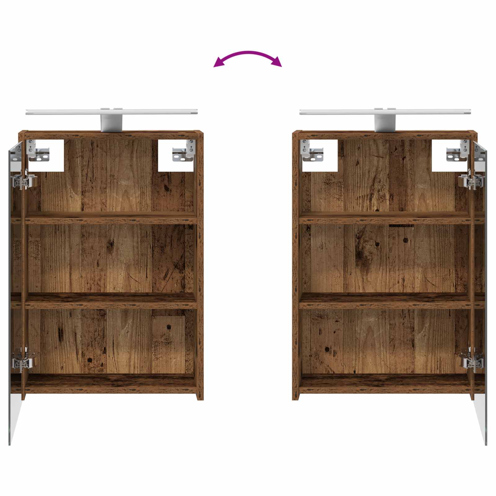 Bathroom Furniture Set 4 Pcs Engineered Wood And Glass