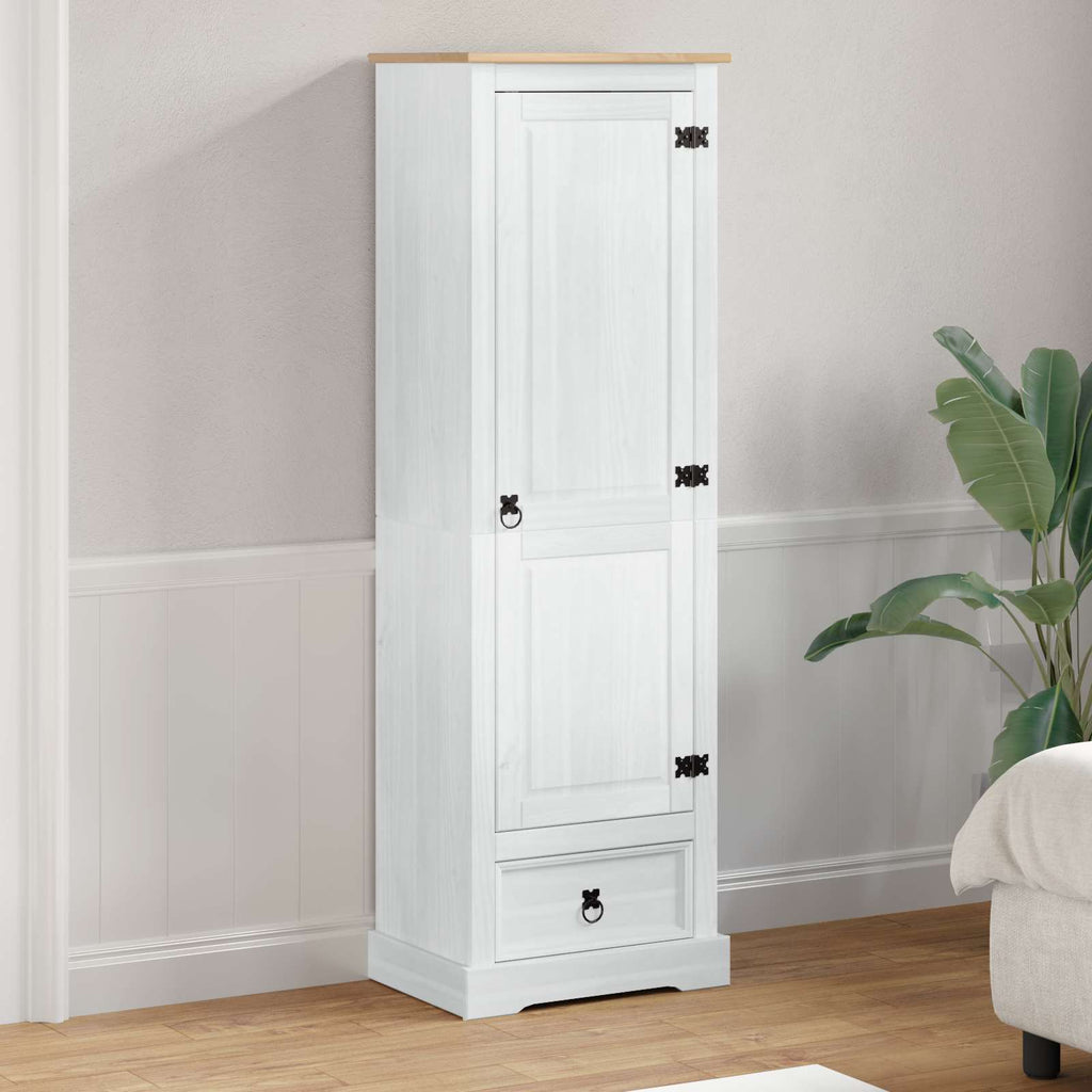 Wardrobe Corona 55X38X170 Cm Solid Wood Pine White honey wax engineered wood 55