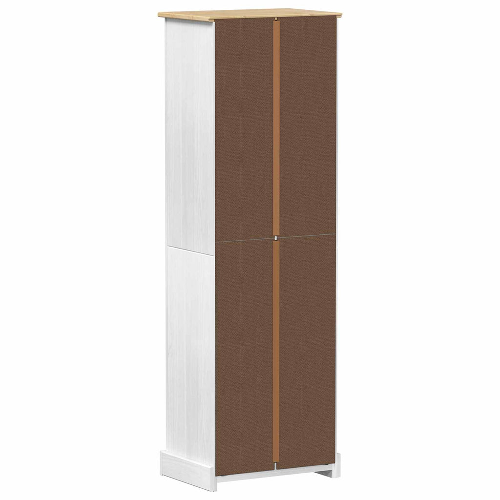 Wardrobe Corona 55X38X170 Cm Solid Wood Pine White honey wax engineered wood 55