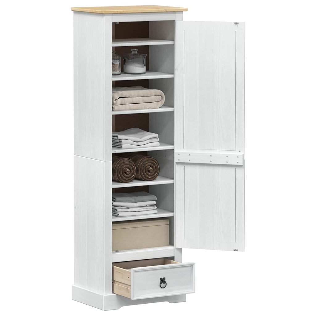 Wardrobe Corona 55X38X170 Cm Solid Wood Pine White honey wax engineered wood 55