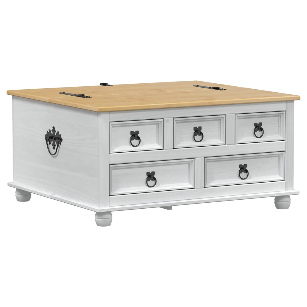 Storage Box With Drawer 90 X78 X 45 Cm Solid Pine Wood