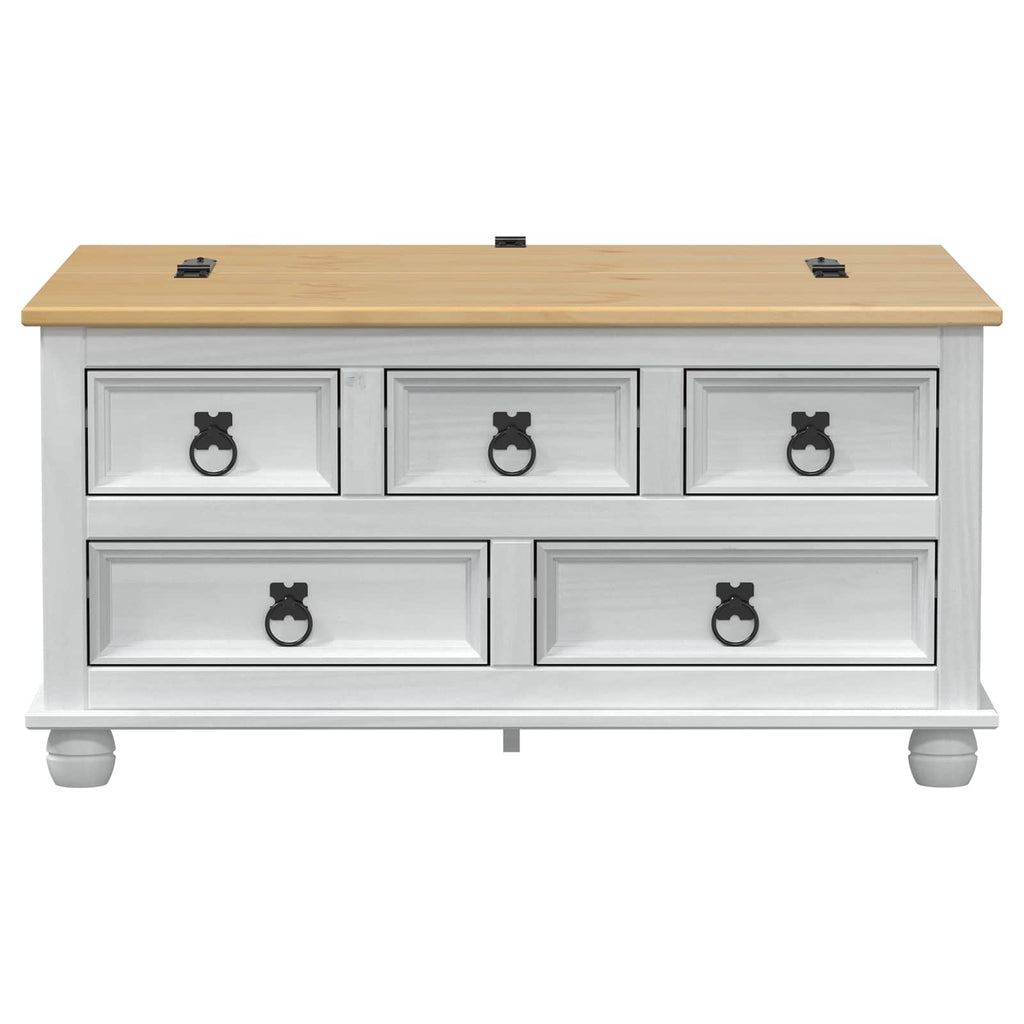 Storage Box With Drawer 90 X78 X 45 Cm Solid Pine Wood