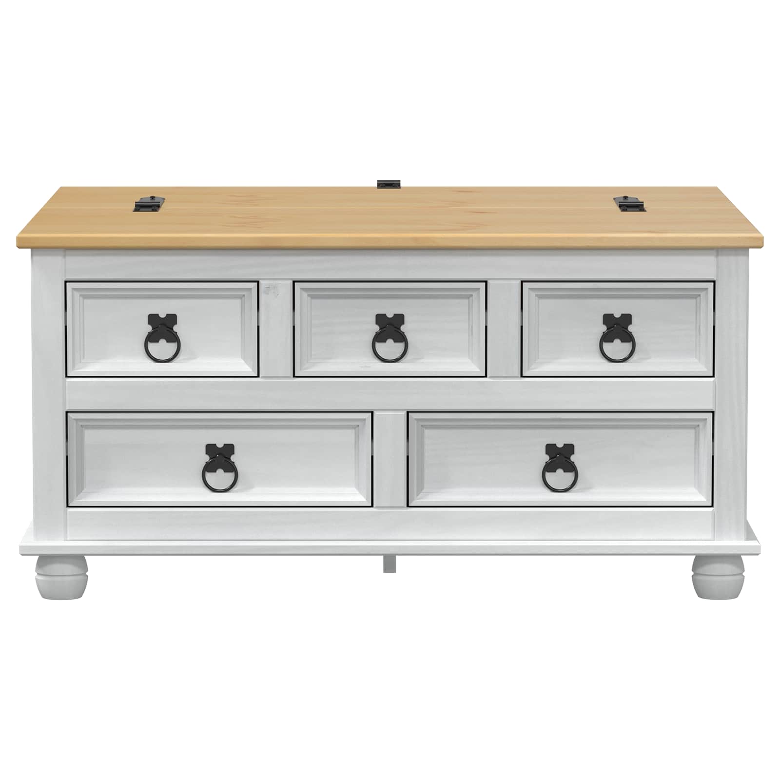 Storage Box With Drawer 90 X78 X 45 Cm Solid Pine Wood