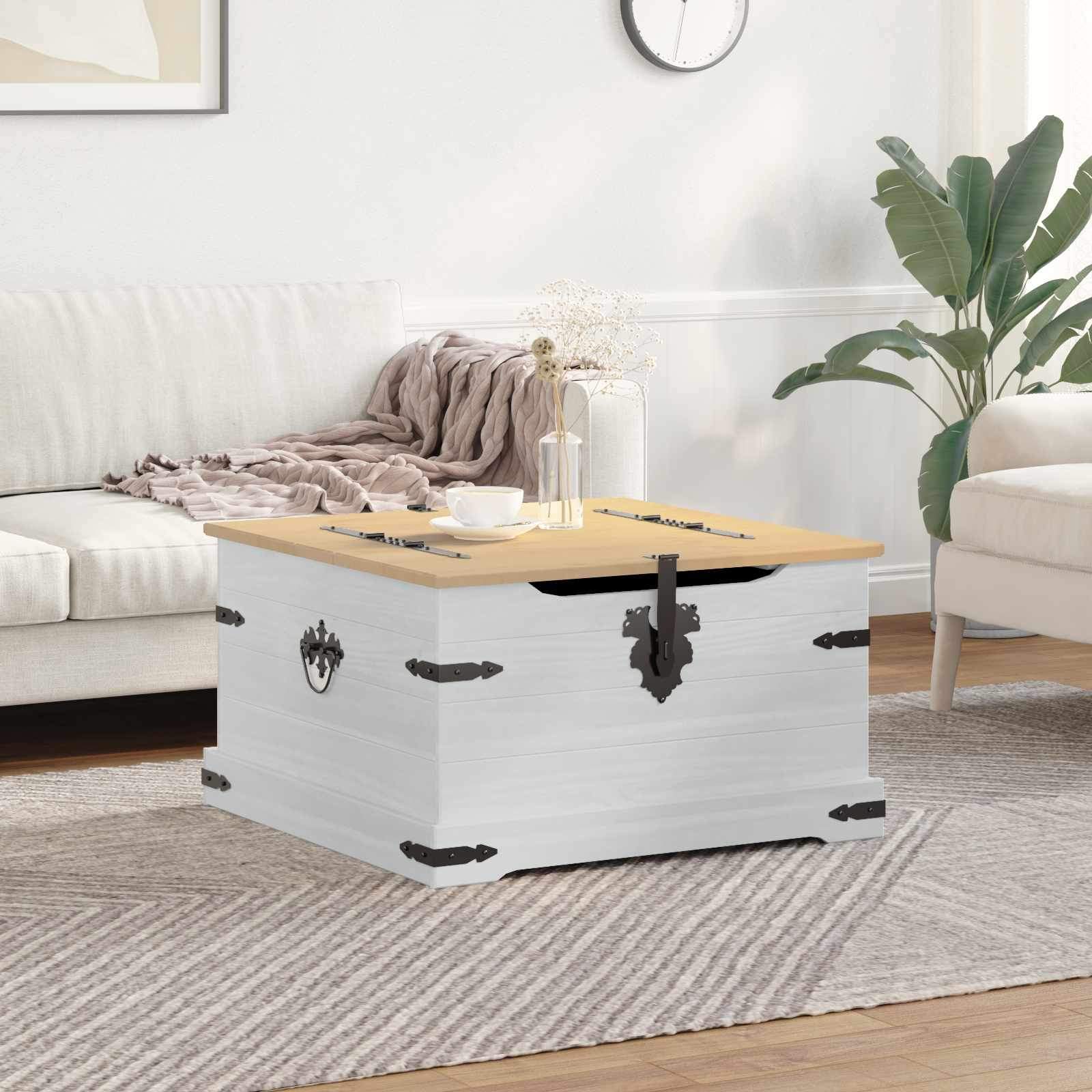 Storage Box Corona 78X78X45 Cm Solid Wood Pine