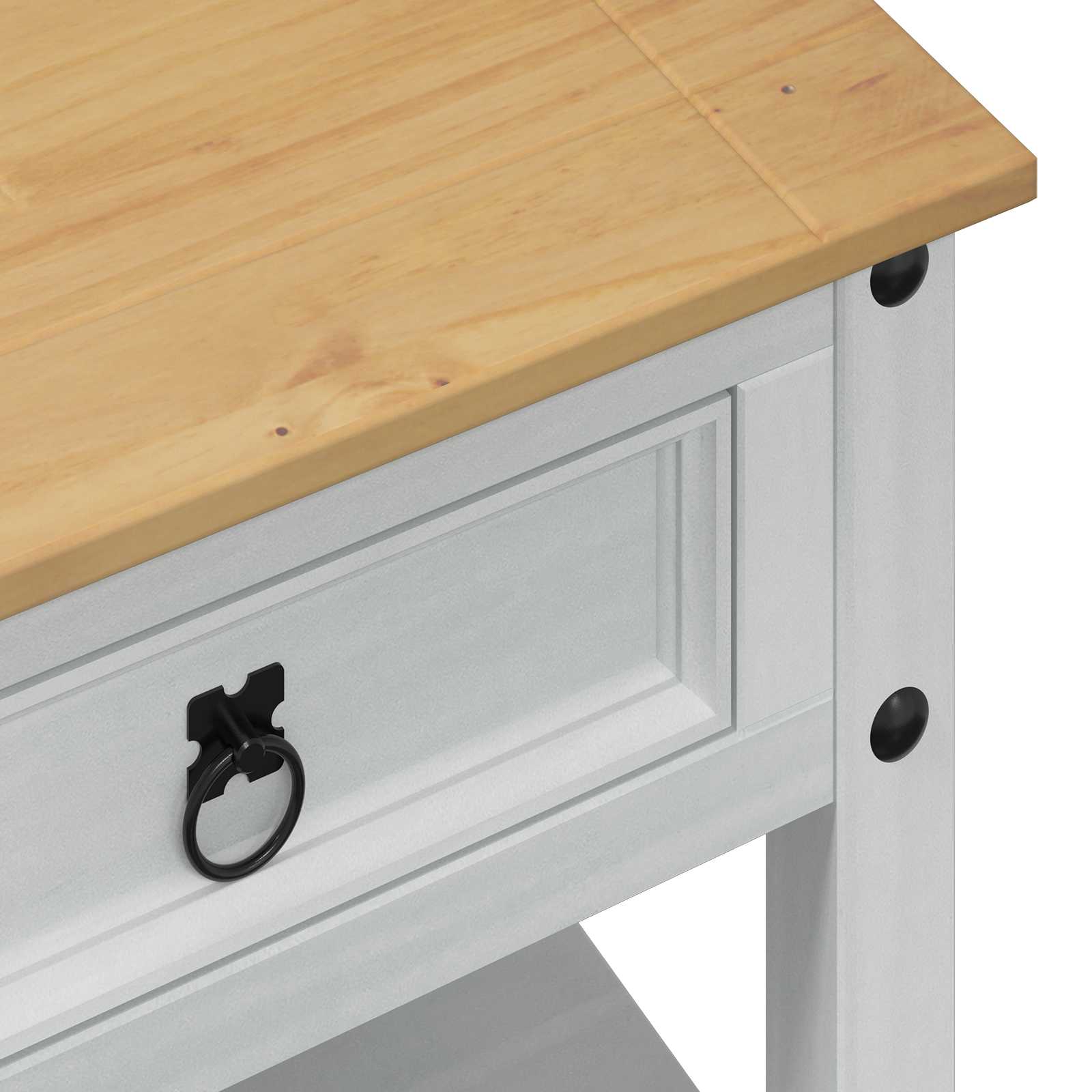 Coffee Table With Drawer 100 X 48 X 45 Cm Solid Pine Wood