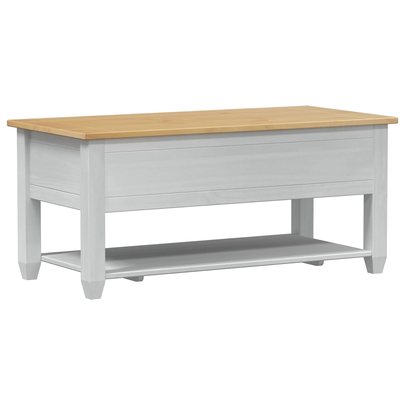 Coffee Table With Drawer 100 X 48 X 45 Cm Solid Pine Wood