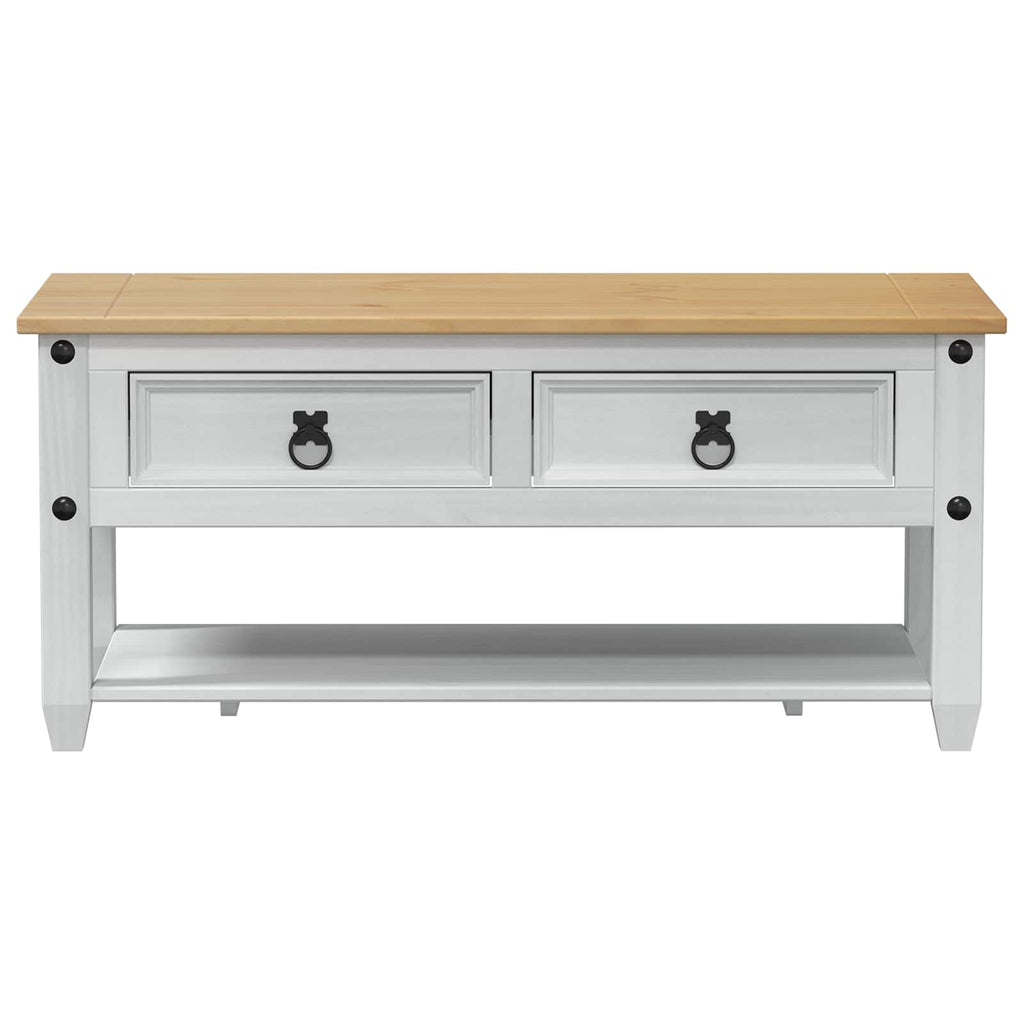 Coffee Table With Drawer 100 X 48 X 45 Cm Solid Pine Wood