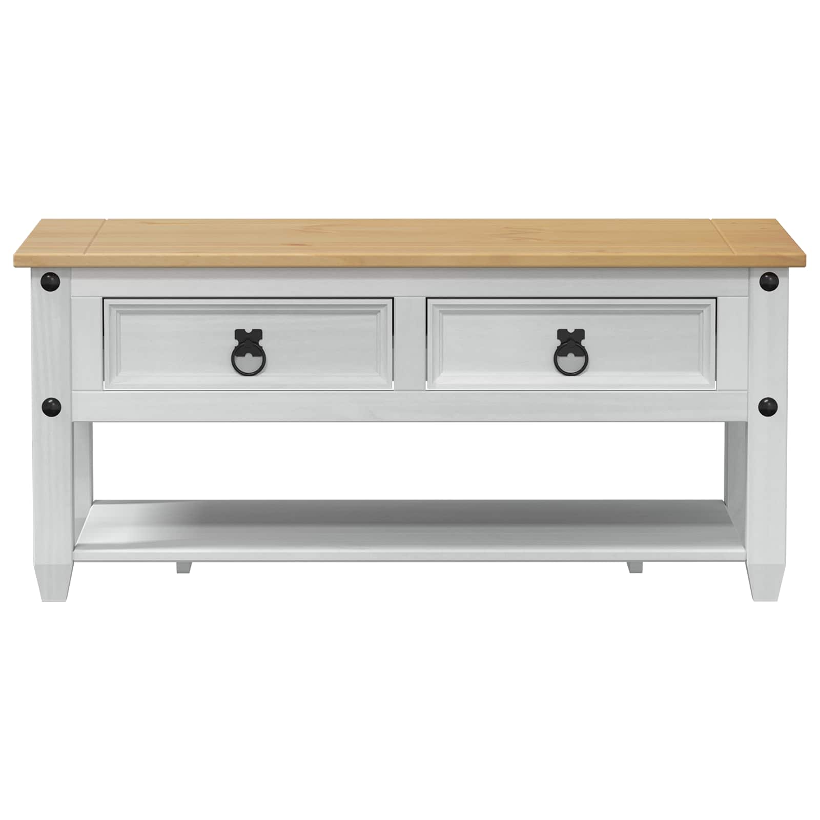 Coffee Table With Drawer 100 X 48 X 45 Cm Solid Pine Wood