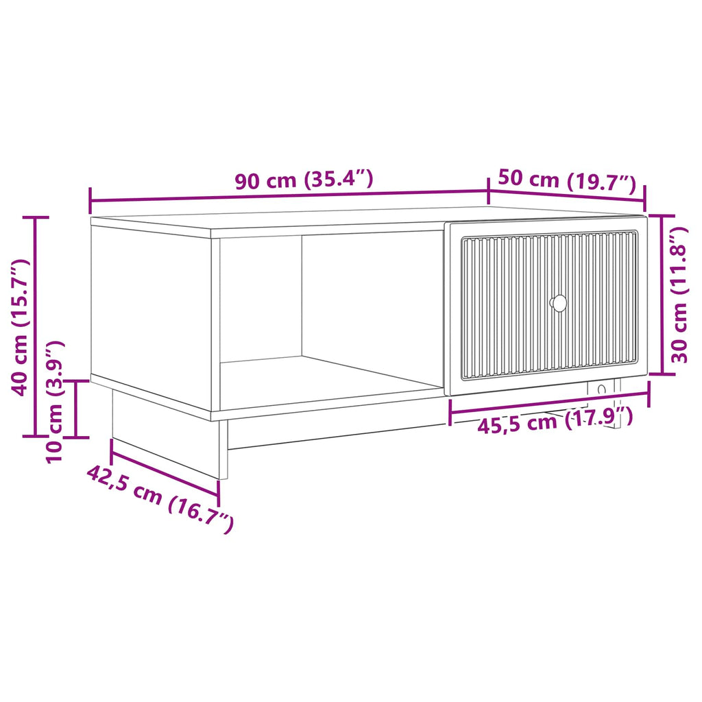 Coffee Table 90 X 50 X 40 Cm Engineered Wood
