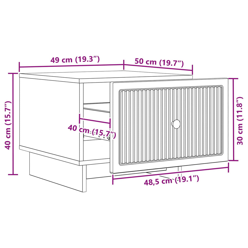 Coffee Table With Drawer 49 X 50 X 40 Cm Engineered Wood