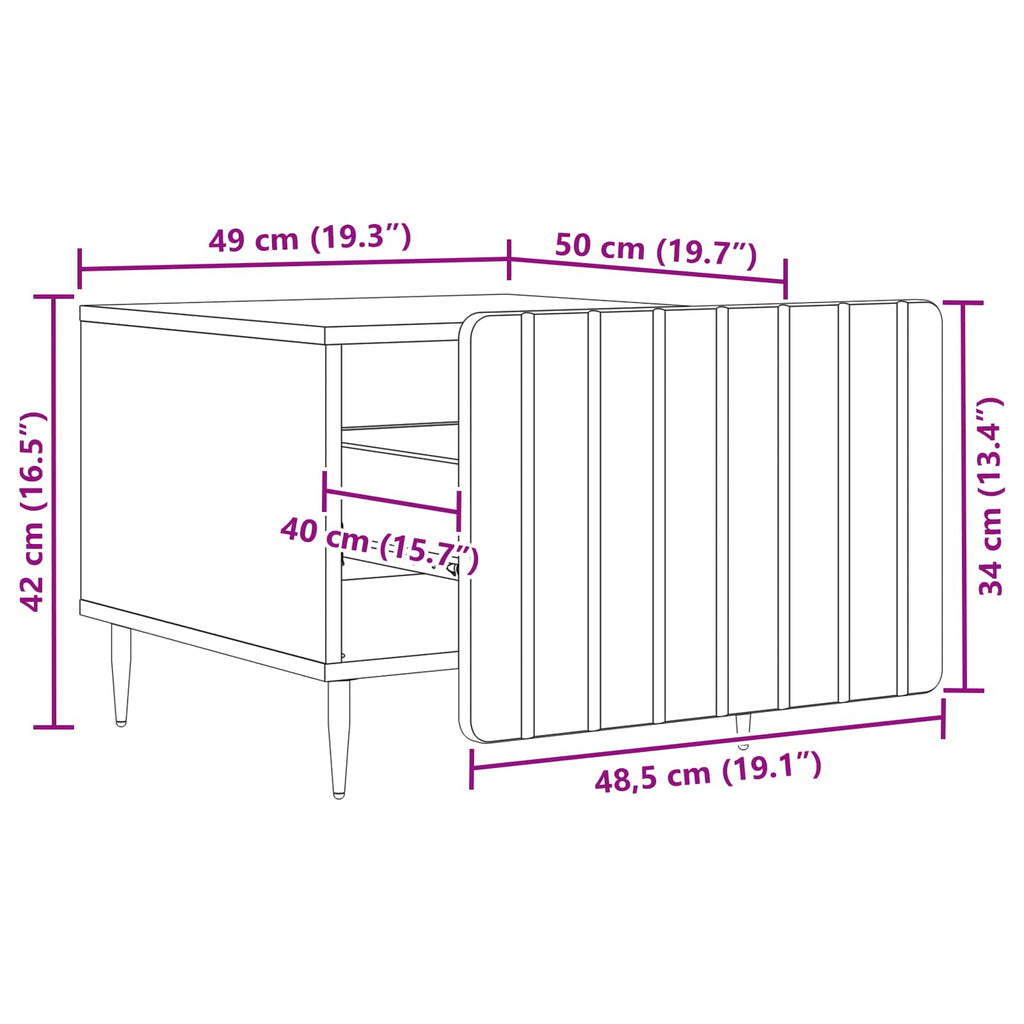 Coffee Table With Drawer 49 X 50 X 42 Cm Engineered Wood