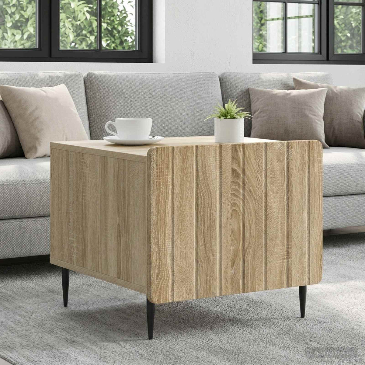 Coffee Table With Drawer 49 X 50 X 42 Cm Engineered Wood