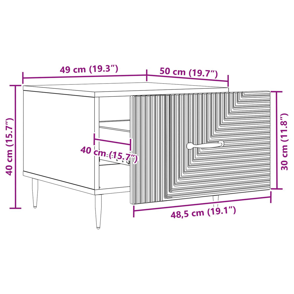 Coffee Table 49 X 50 X 40 Cm Engineered Wood