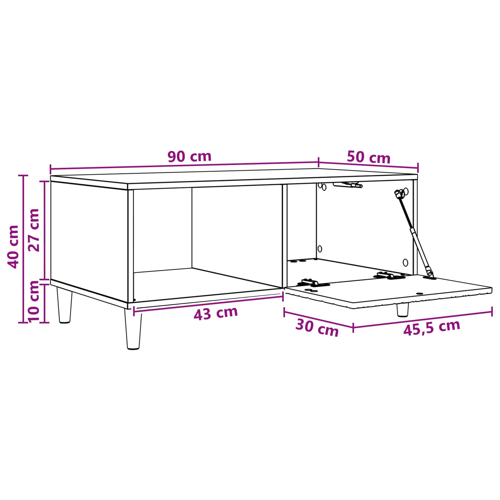 Coffee Table 90 X 50 X 40 Cm Engineered Wood