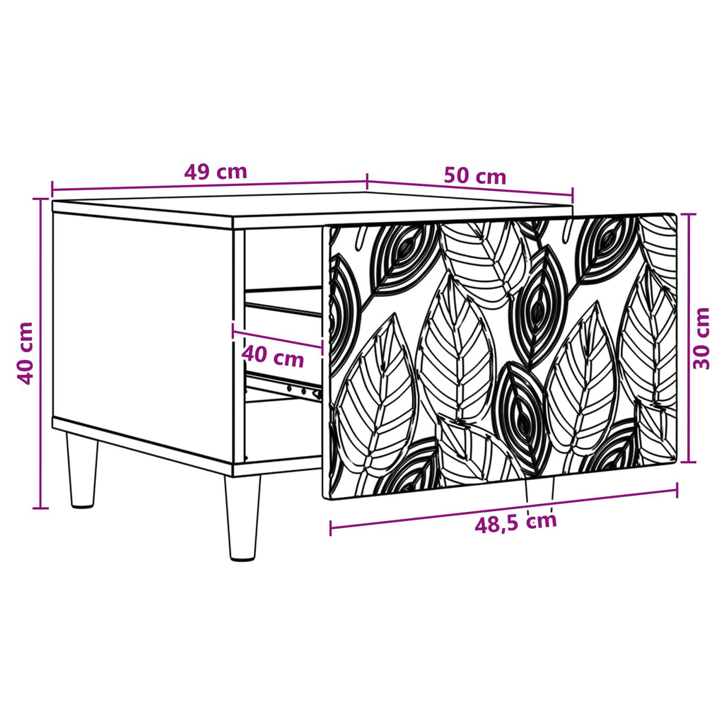 Coffee Table 50 X 49 X 40 Cm Engineered Wood