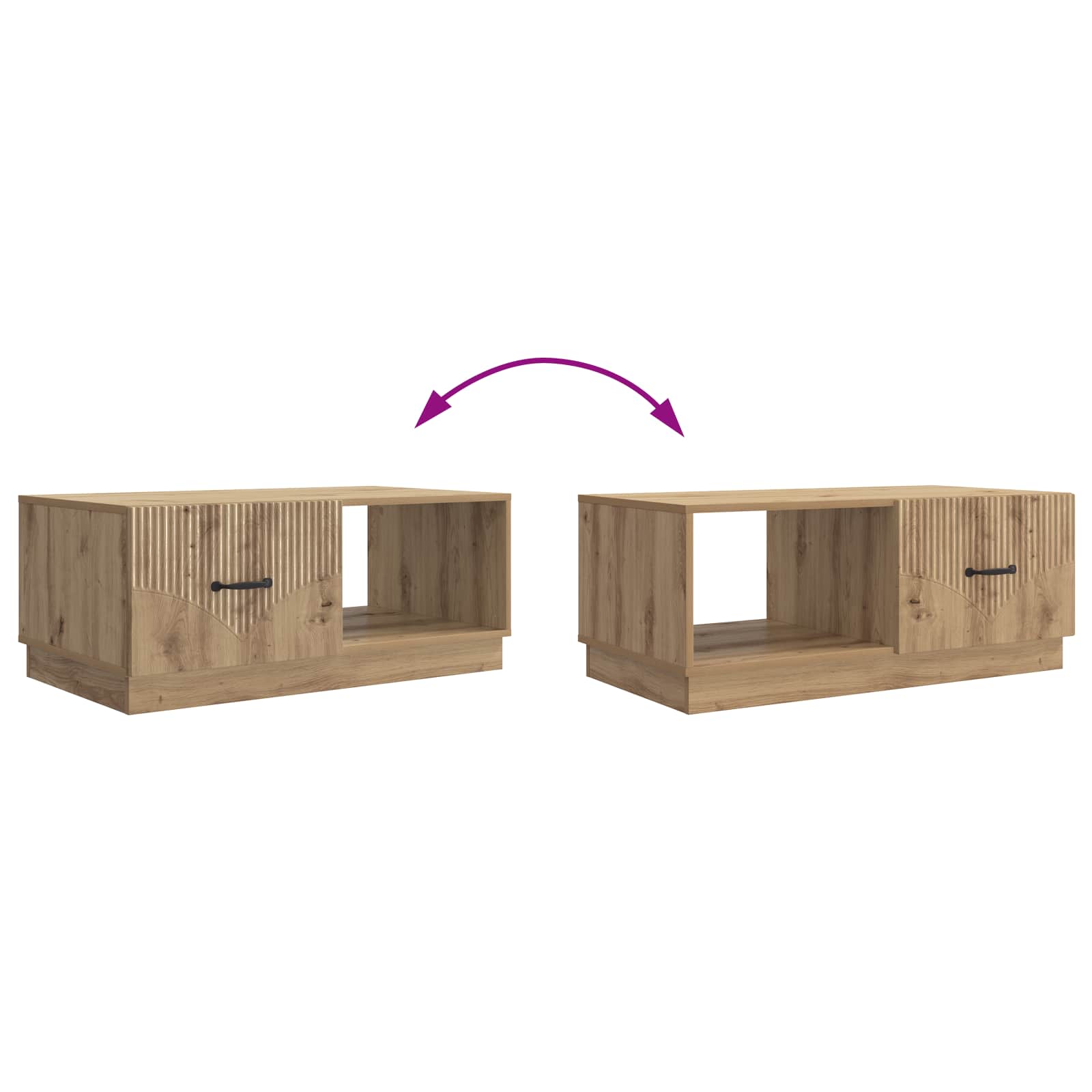 Coffee Table 90 X 50 X 37 Cm Engineered Wood