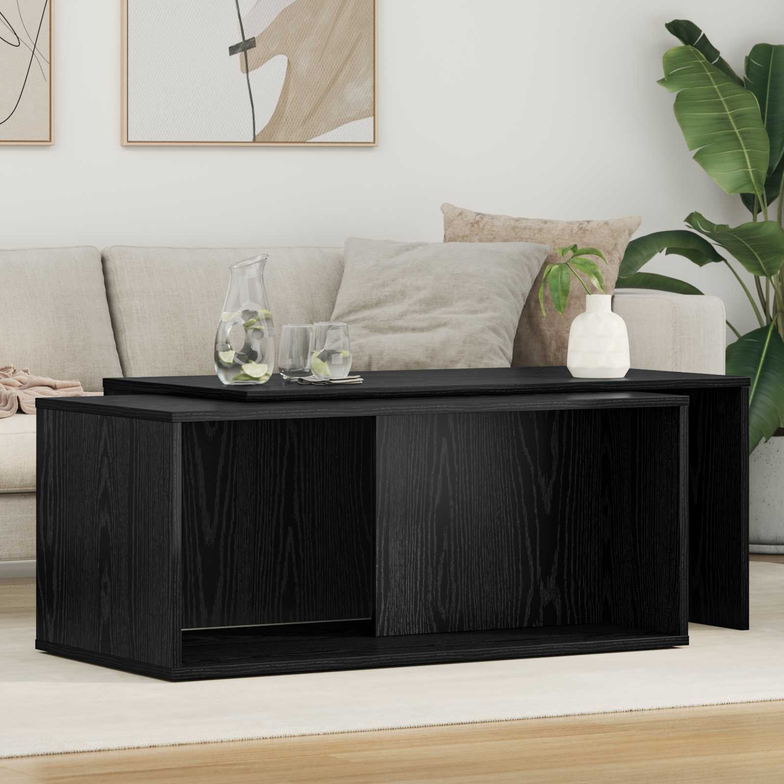 Coffee Table Set 2 Pcs Engineered Wood