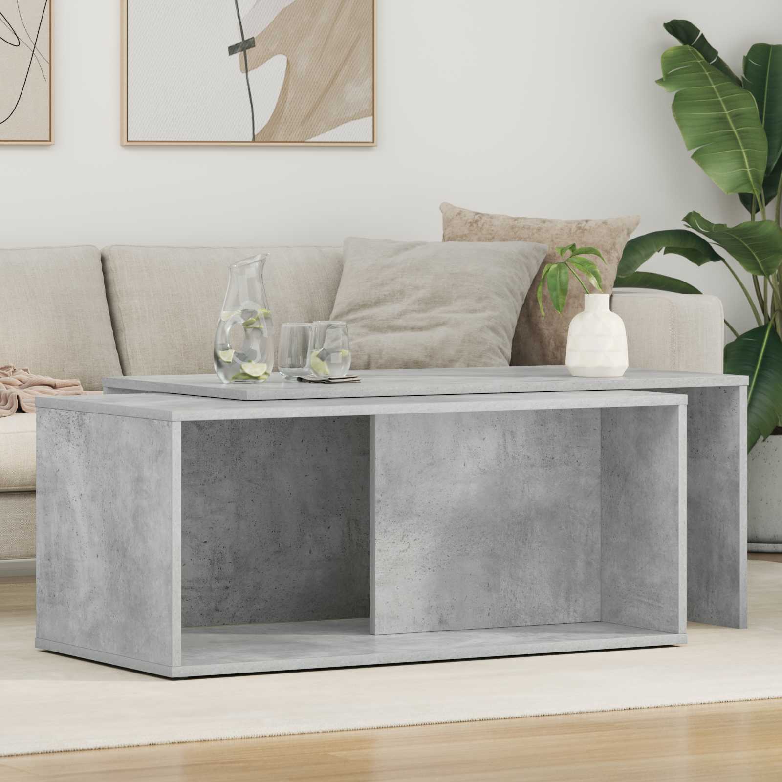 Coffee Table Set 2 Pcs Engineered Wood