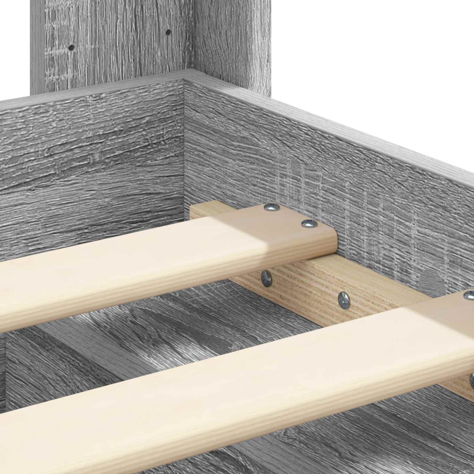 Bed Frame With Storage And Headboard Grey Sonoma 120 X 190 Cm