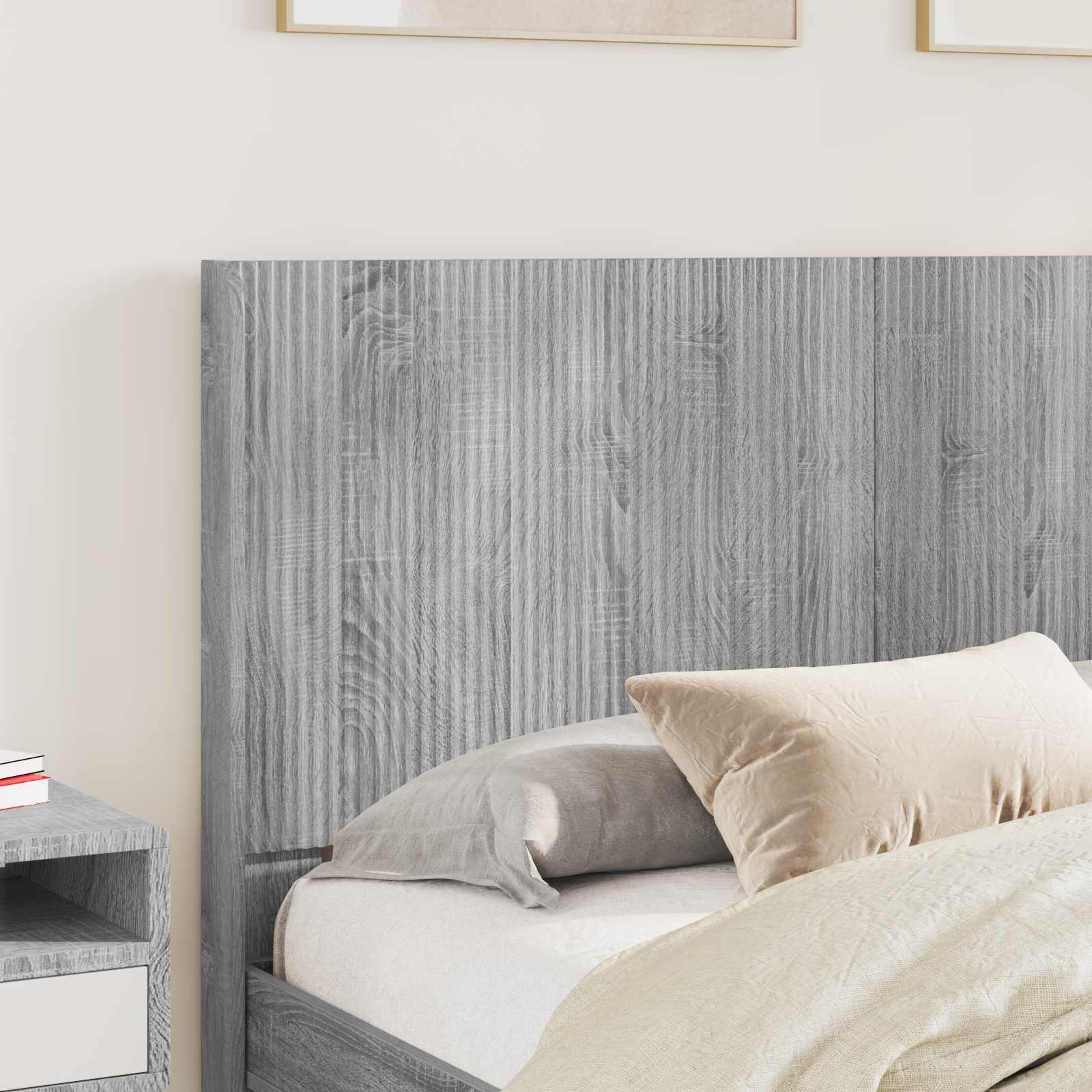Bed Frame With Storage And Headboard Grey Sonoma 120 X 190 Cm