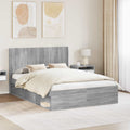 Bed Frame With Storage And Headboard Grey Sonoma 120 X 190 Cm