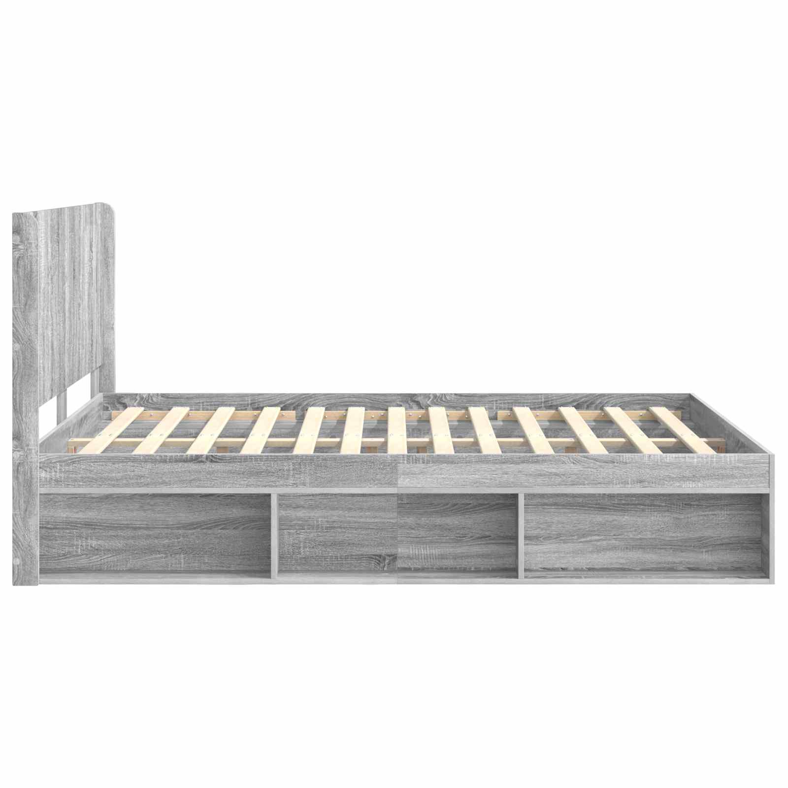 Bed Frame With Storage And Headboard Grey Sonoma 120 X 190 Cm