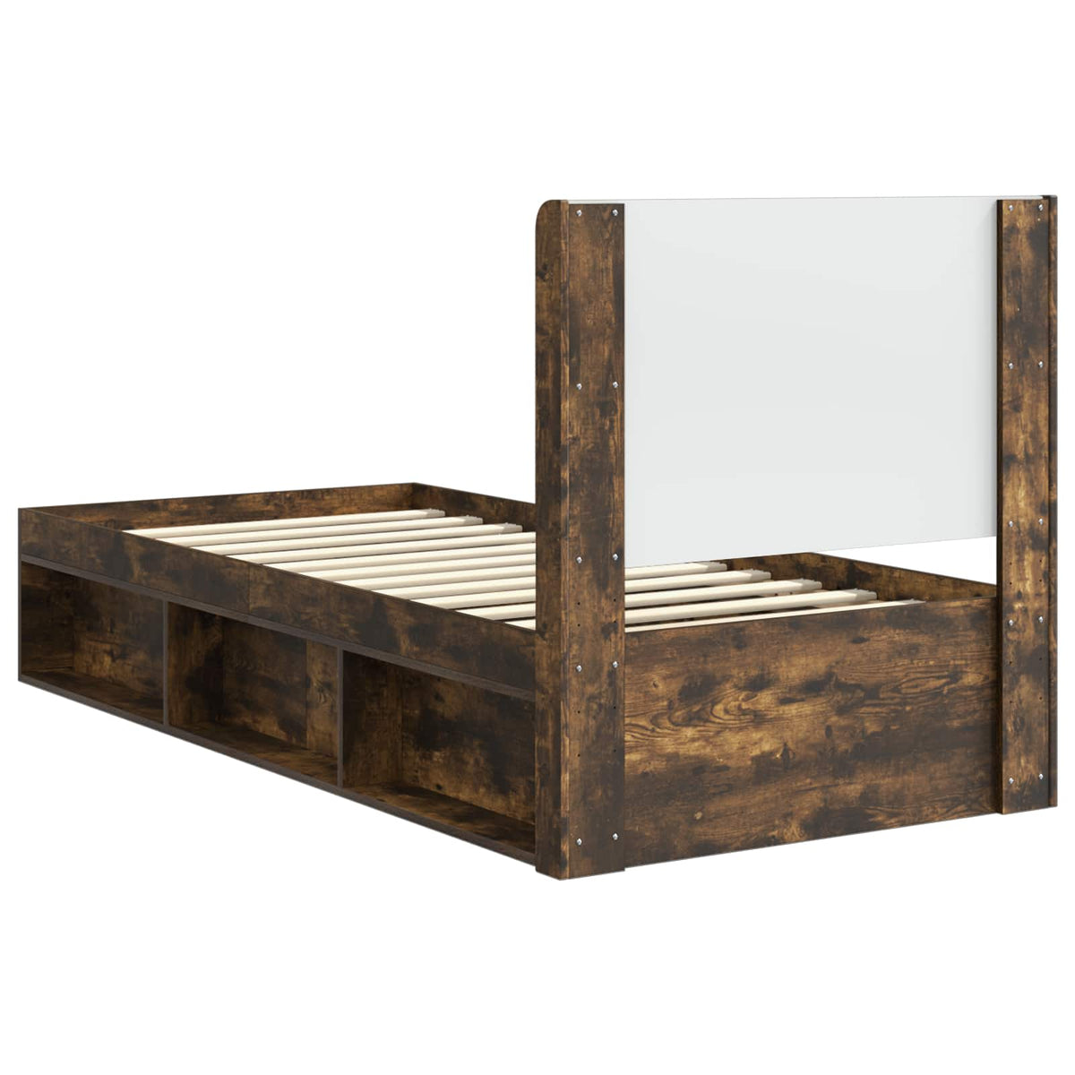 Bed Frame Storage Headboard Smoked Oak 90 X 200 Cm 203 cm
