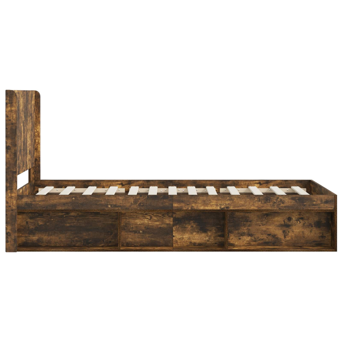 Bed Frame Storage Headboard Smoked Oak 90 X 200 Cm 203 cm