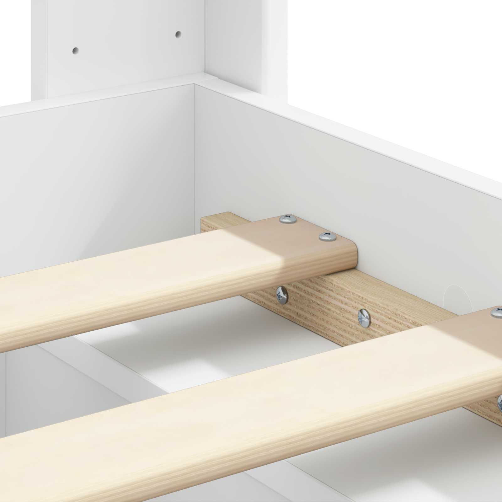 Bed Frame With Storage And Headboard White 150 X 200 Cm