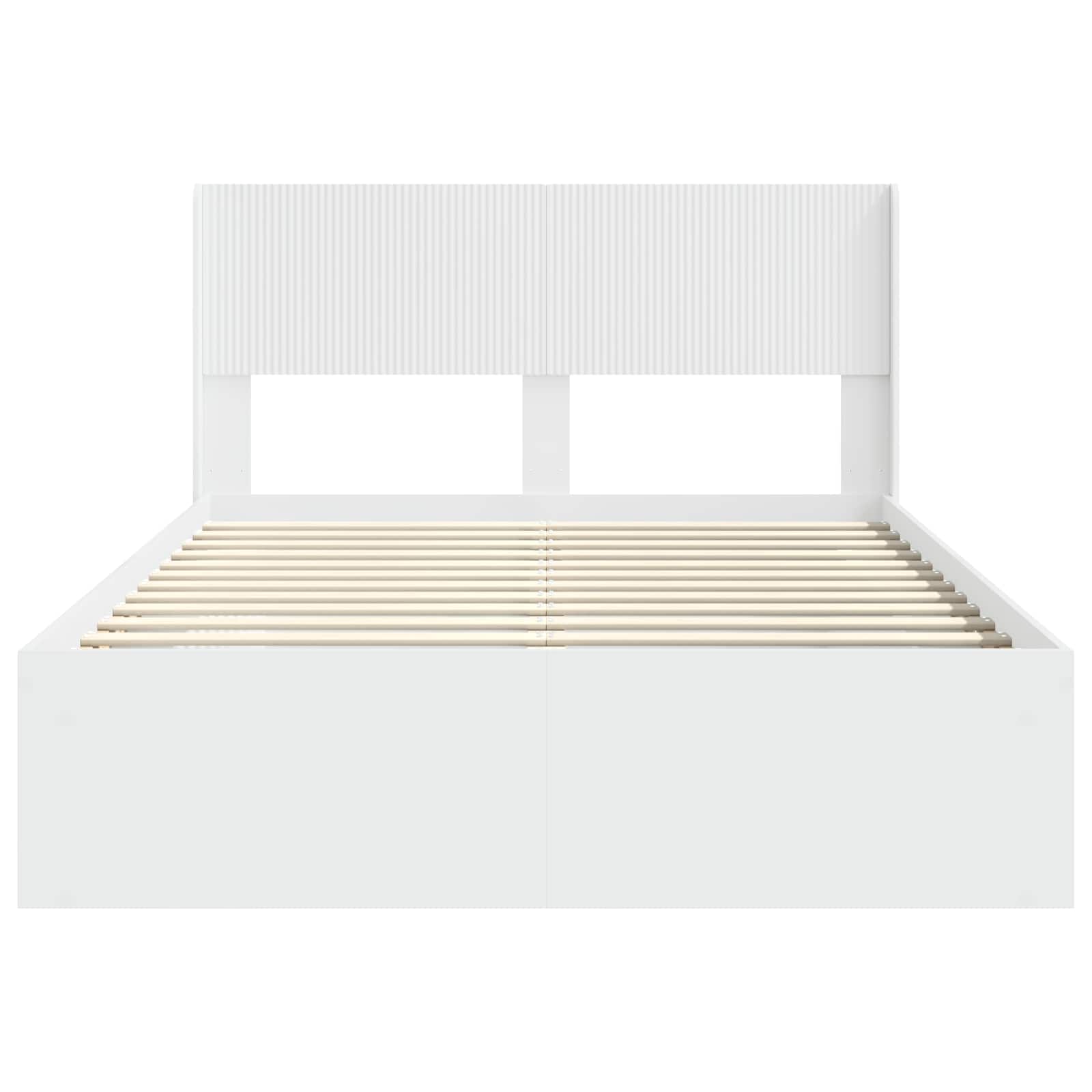 Bed Frame With Storage And Headboard White 150 X 200 Cm