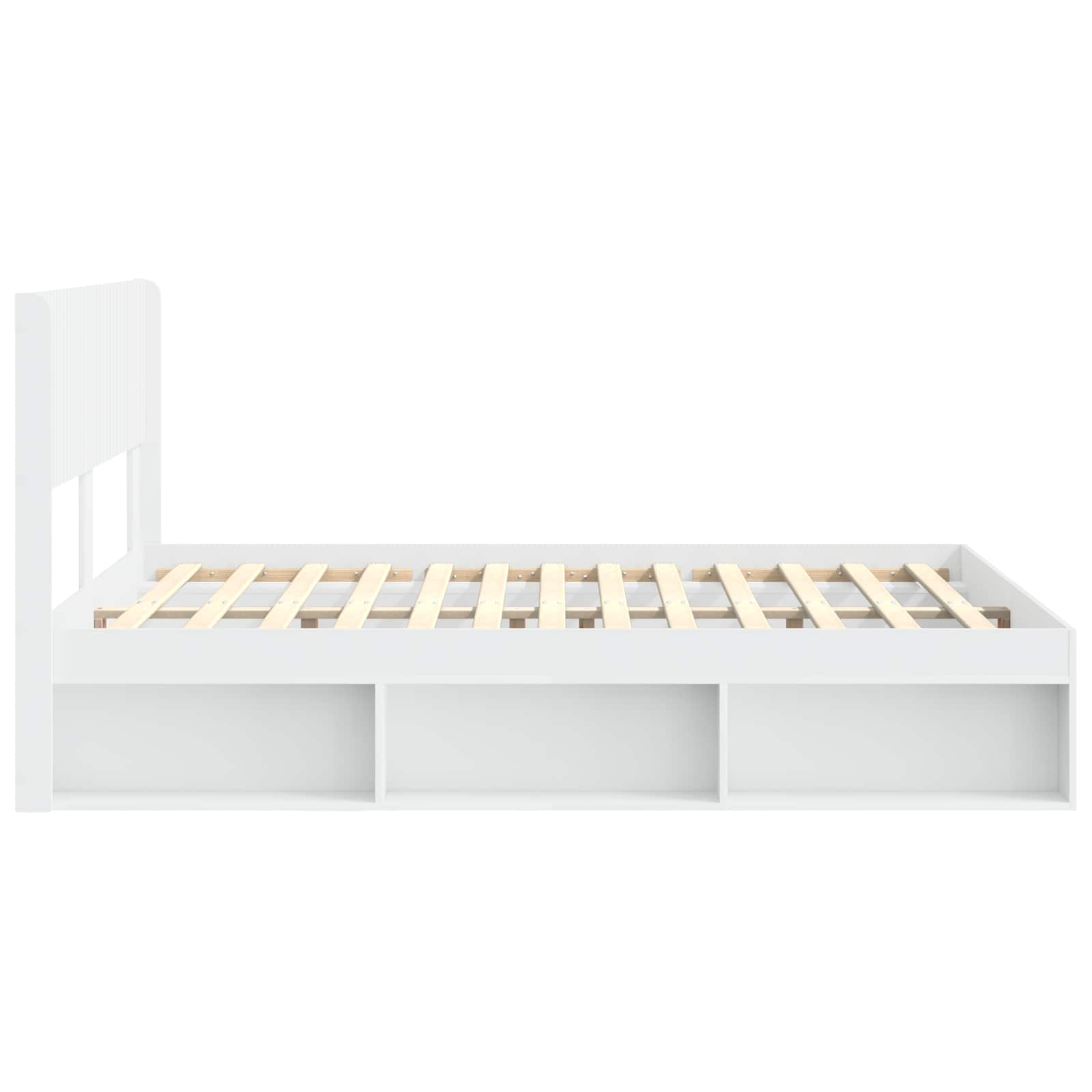 Bed Frame With Storage And Headboard White 150 X 200 Cm