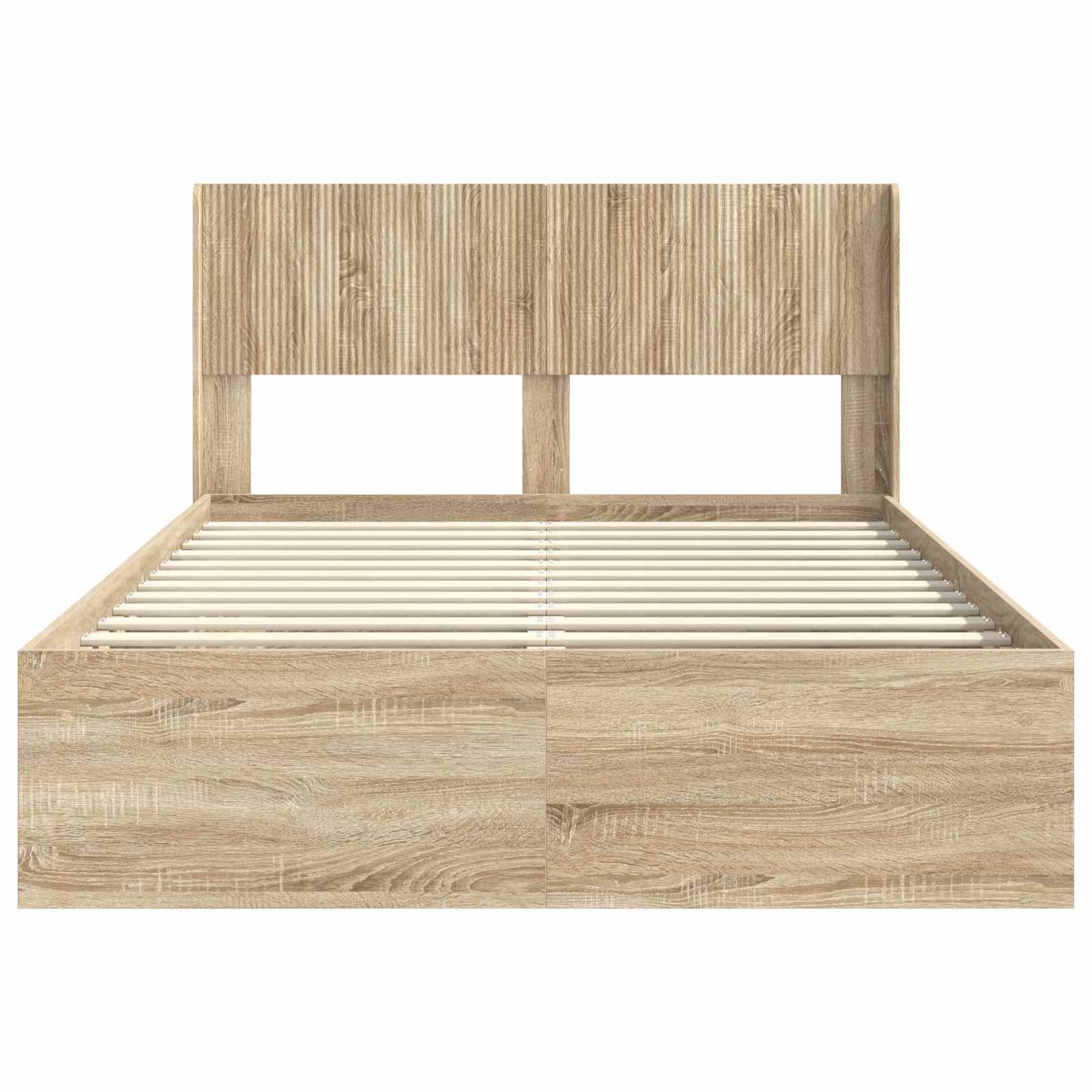 Bed Frame With Storage And Headboard Sonoma Oak 150 X 200 Cm