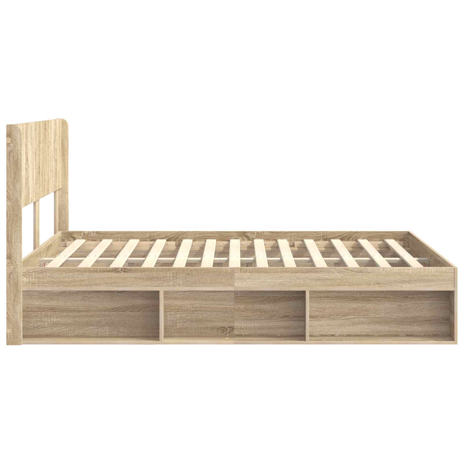 Bed Frame With Storage And Headboard Sonoma Oak 150 X 200 Cm