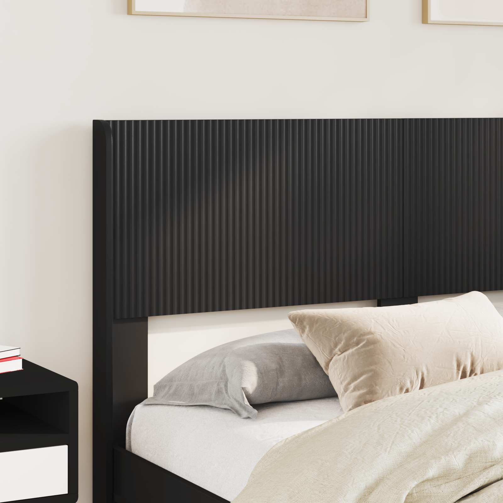 Bed Frame With Storage And Headboard Black 135 X 190 Cm