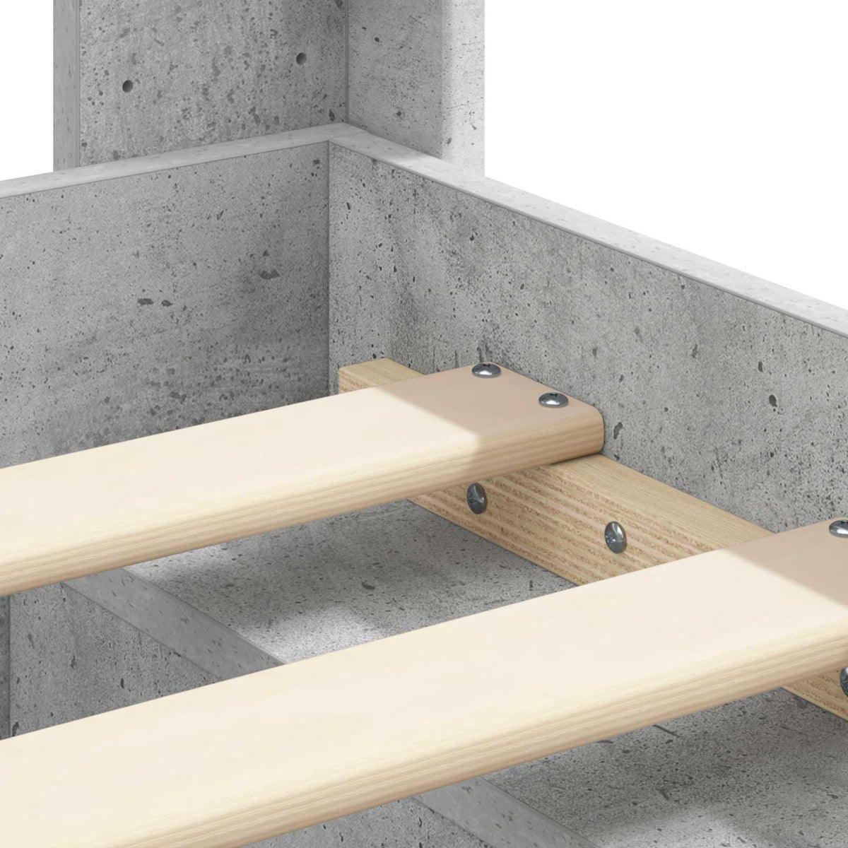 Bed Frame Storage Headboard Concrete Grey 135 X 190 Cm 193 cm
