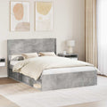 Bed Frame Storage Headboard Concrete Grey 135 X 190 Cm 193 cm