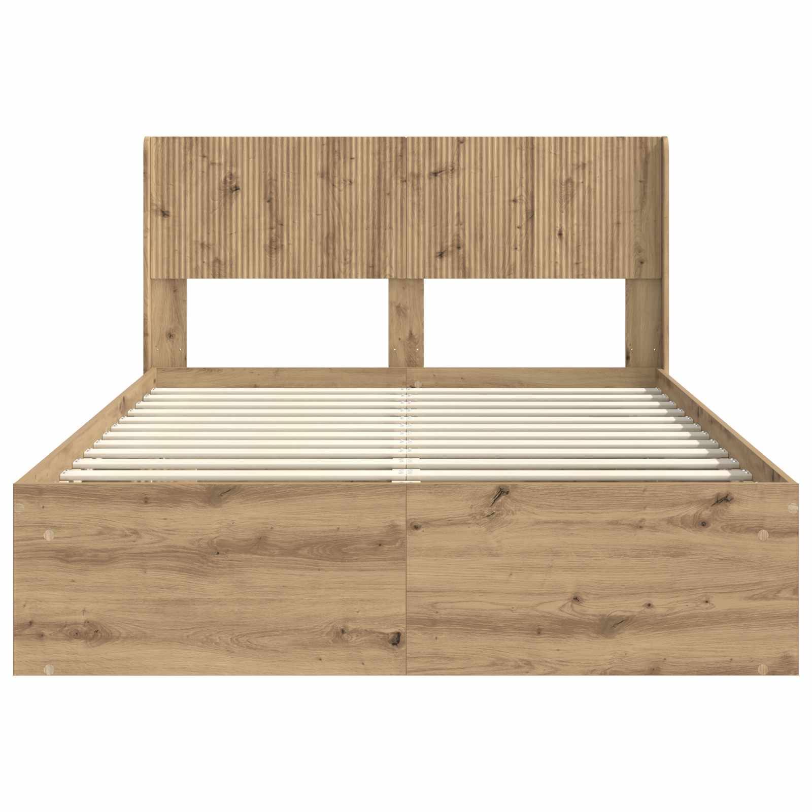 Bed Frame With Storage And Headboard Artisan Oak 135 X 190 Cm