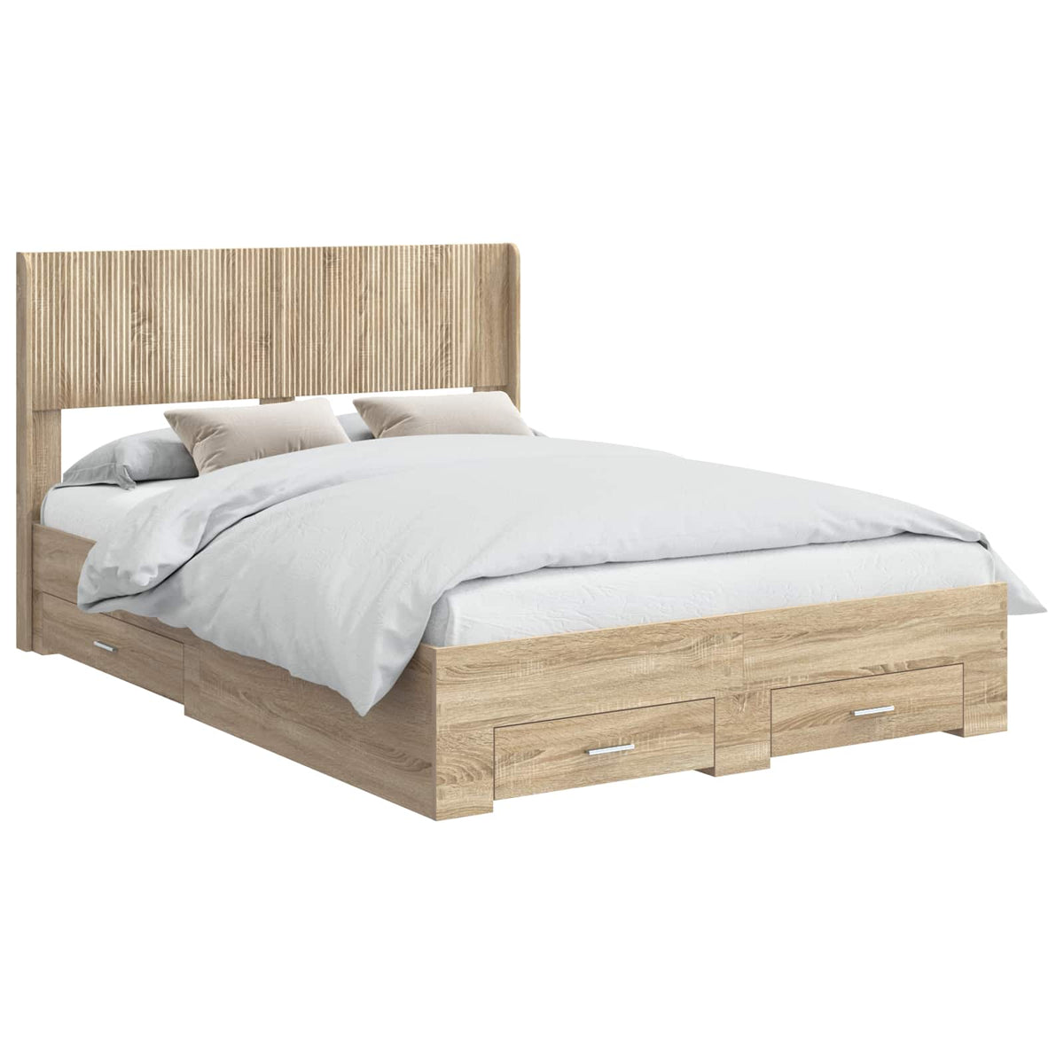 Bed Frame Storage Headboard Sonoma Oak 150 X 200 Cm 203 cm