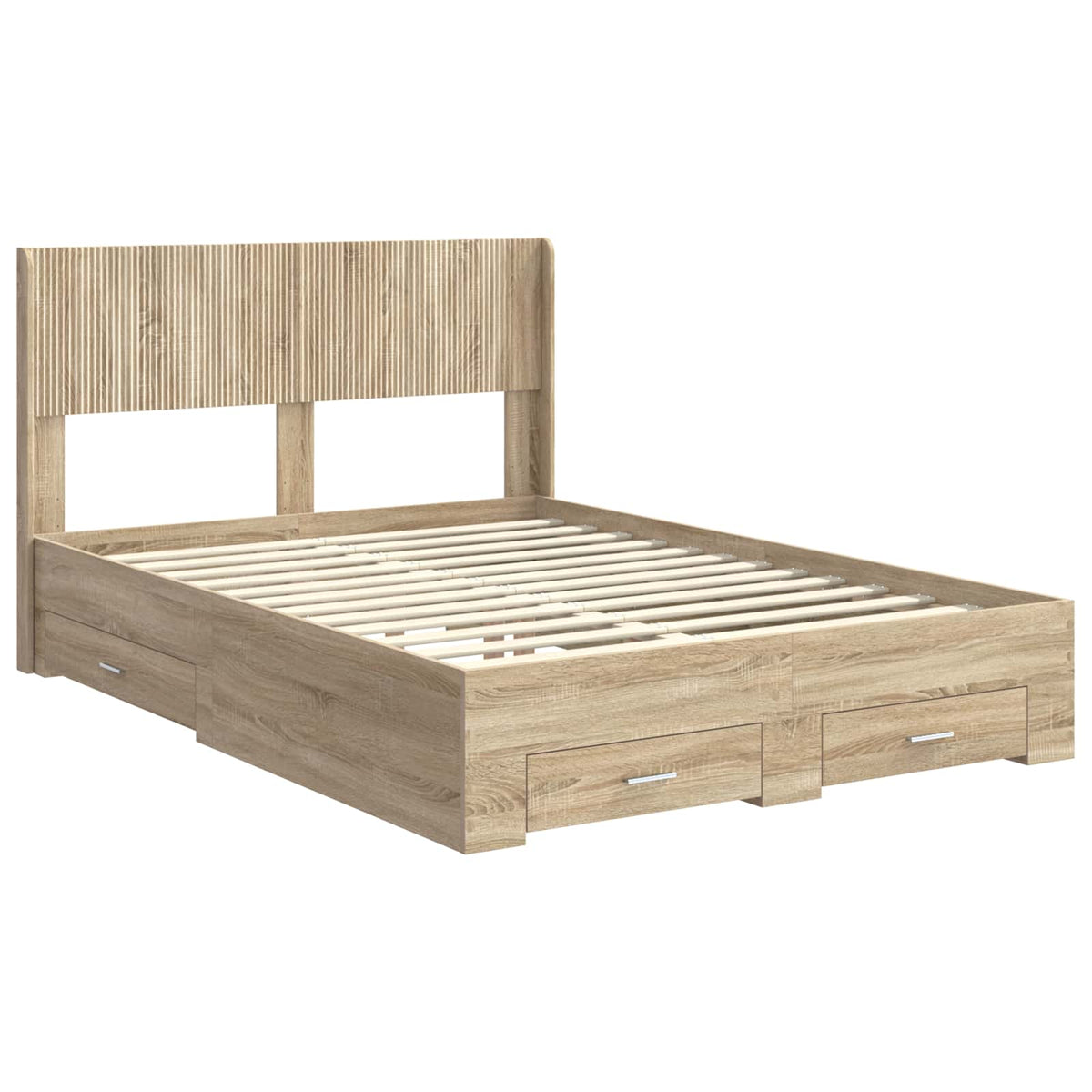 Bed Frame Storage Headboard Sonoma Oak 150 X 200 Cm 203 cm