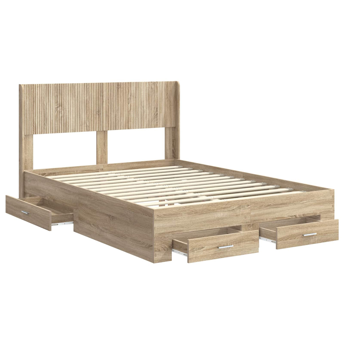 Bed Frame Storage Headboard Sonoma Oak 150 X 200 Cm 203 cm