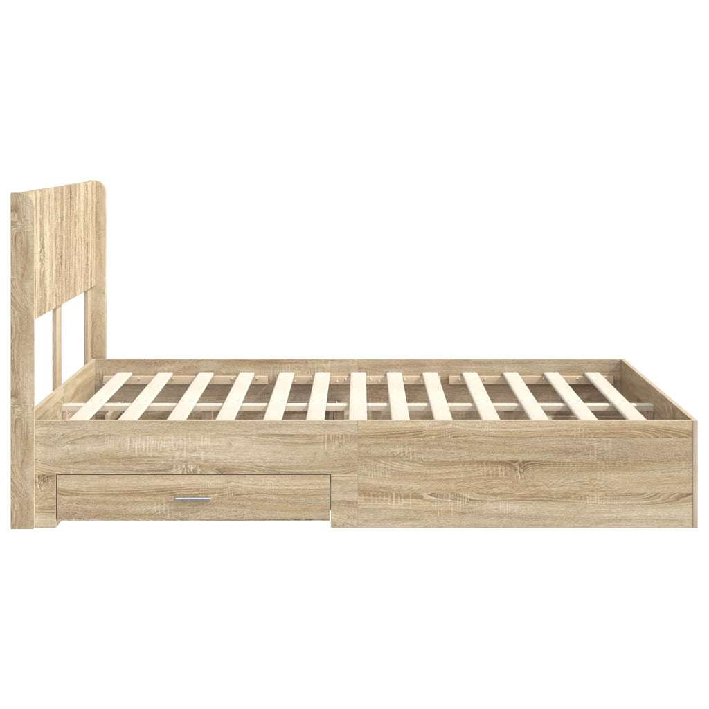 Bed Frame Storage Headboard Sonoma Oak 150 X 200 Cm 203 cm