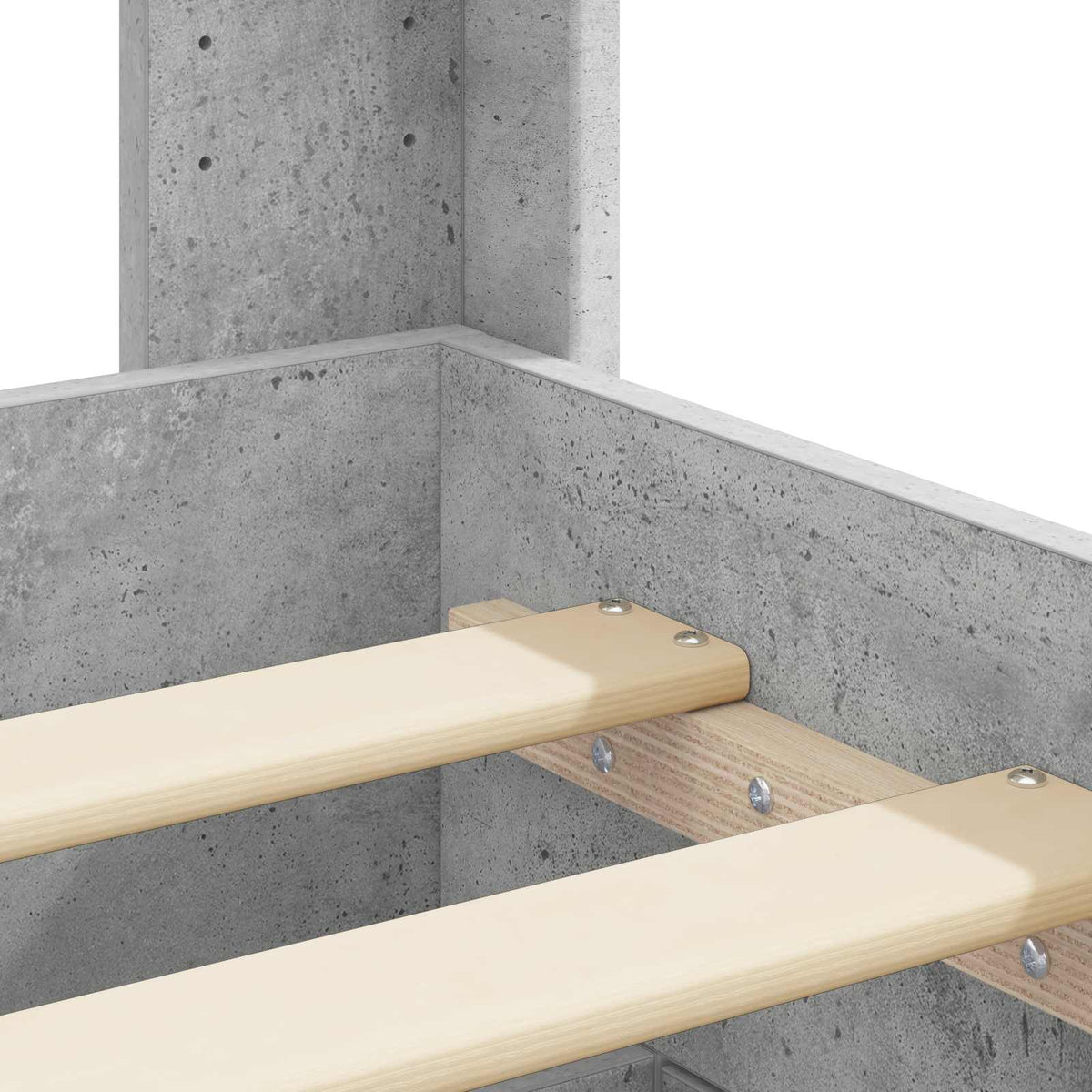 Bed Frame Storage Headboard Concrete Grey 135 X 190 Cm 193 cm
