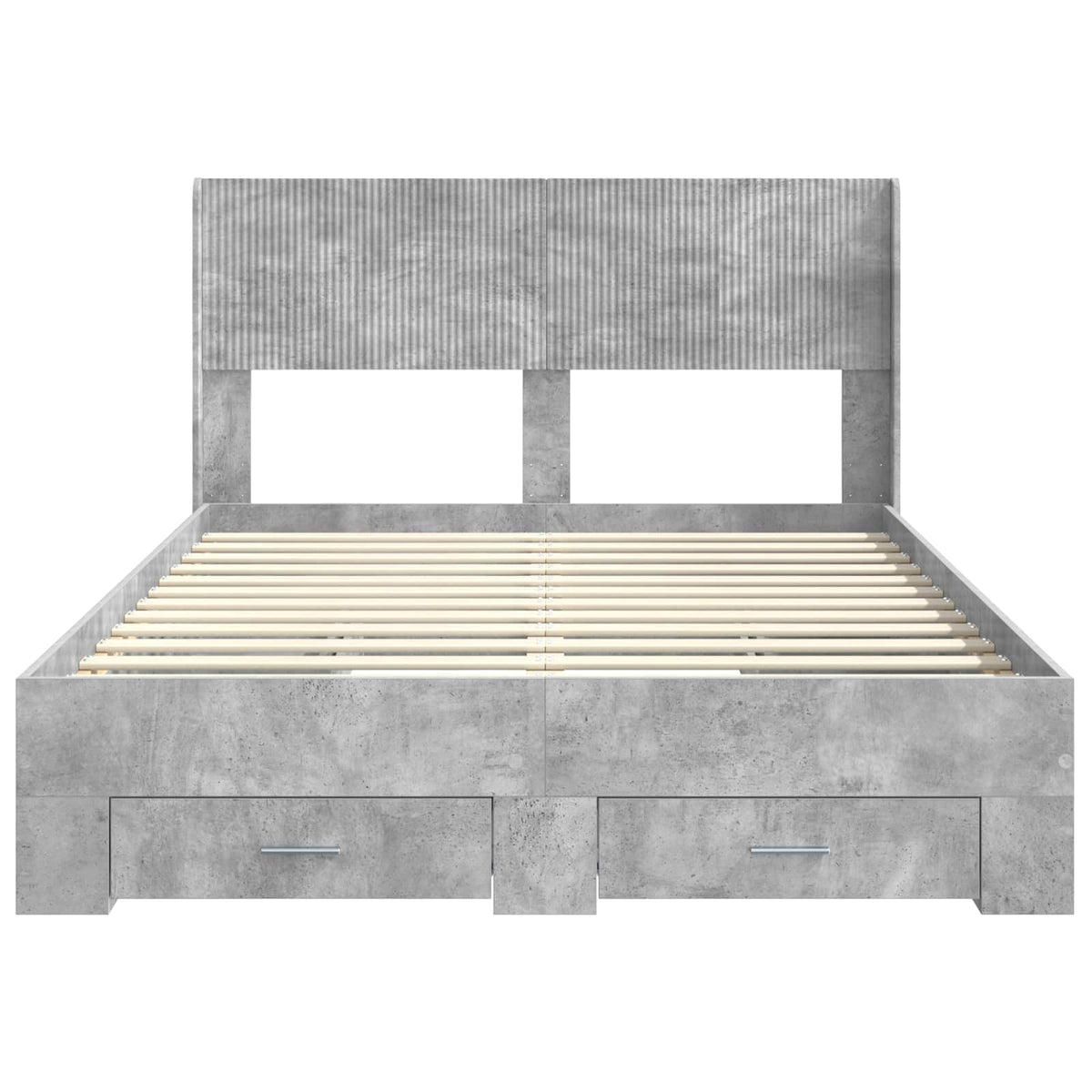 Bed Frame Storage Headboard Concrete Grey 135 X 190 Cm 193 cm