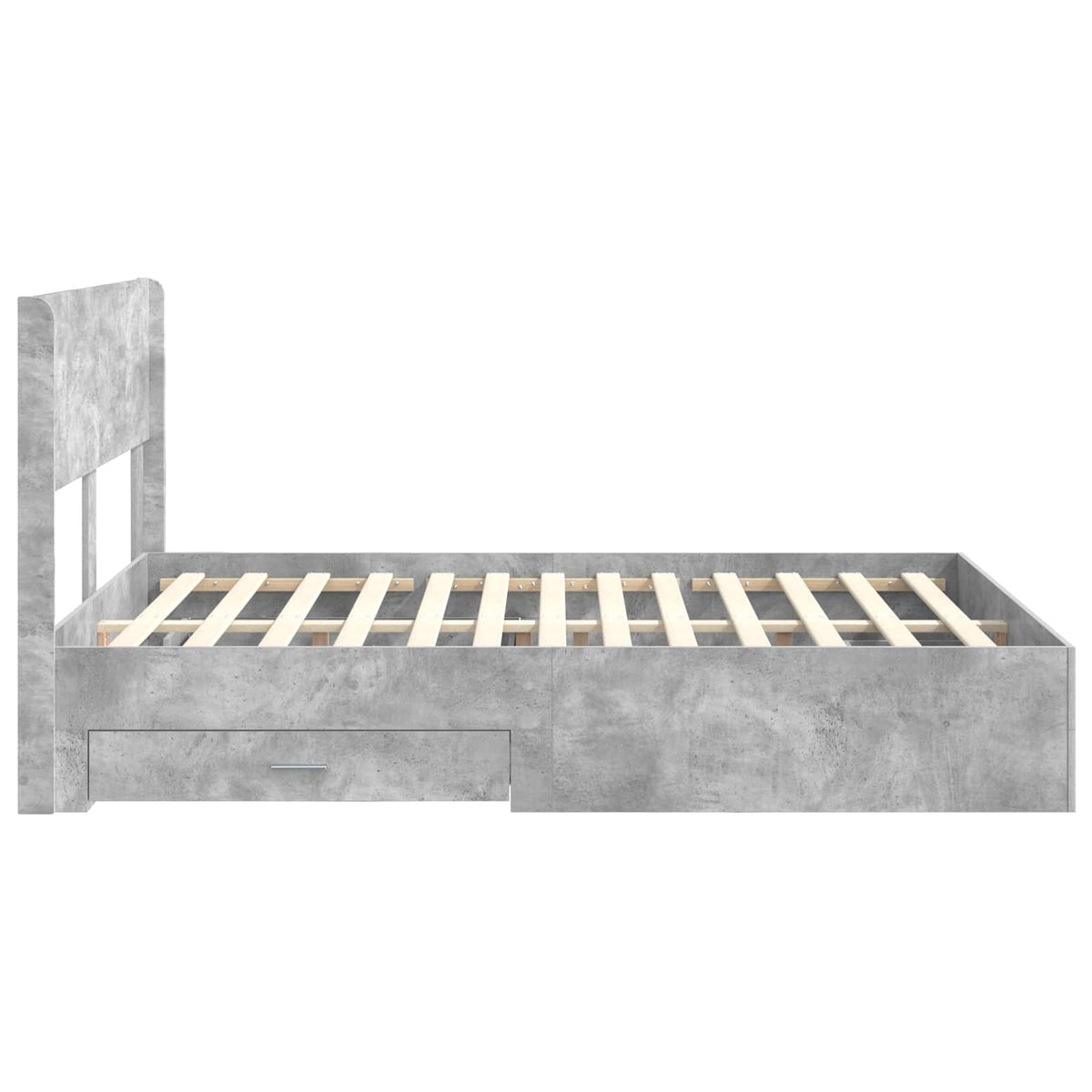 Bed Frame Storage Headboard Concrete Grey 135 X 190 Cm 193 cm