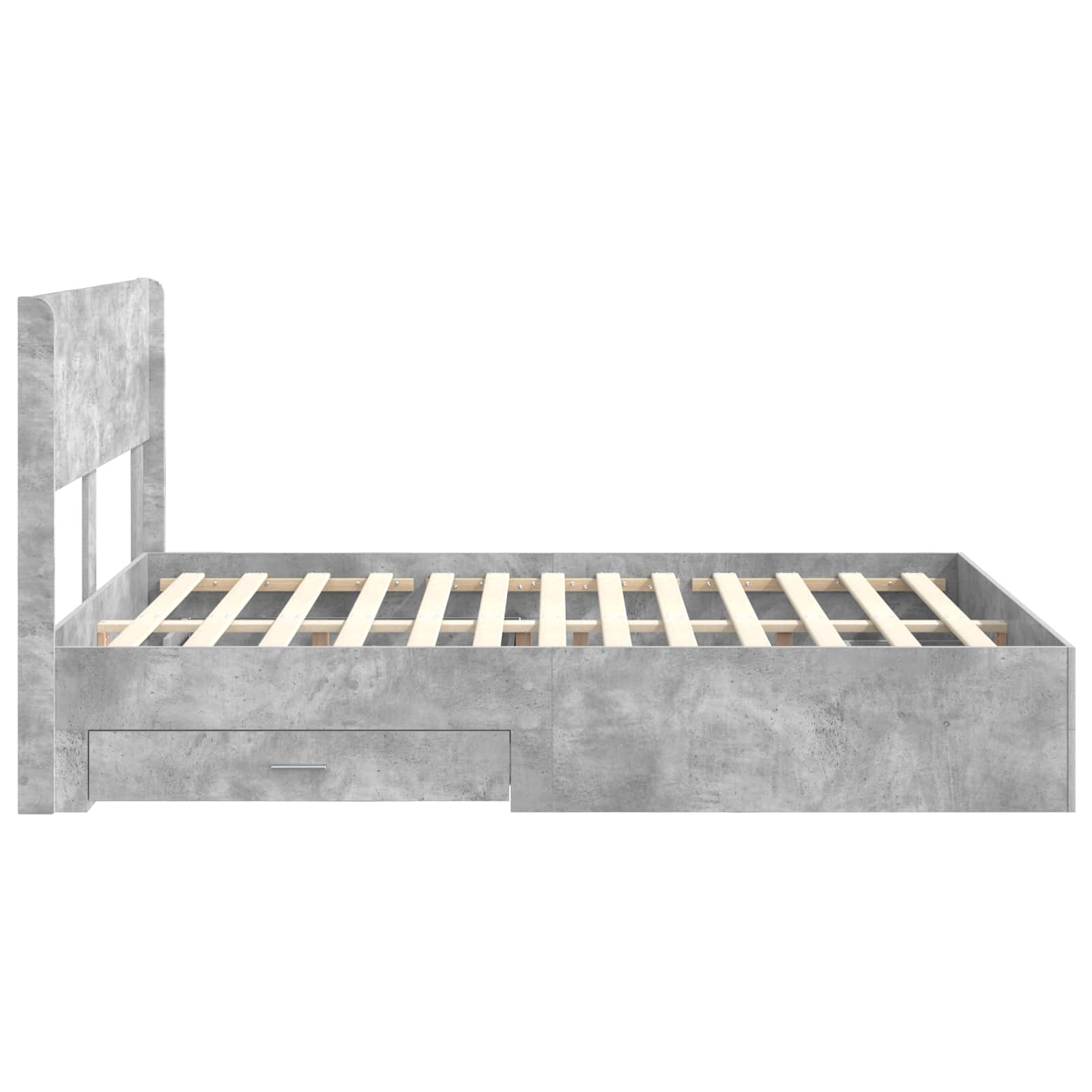 Bed Frame With Storage And Headboard Concrete Grey 120 X 190 Cm