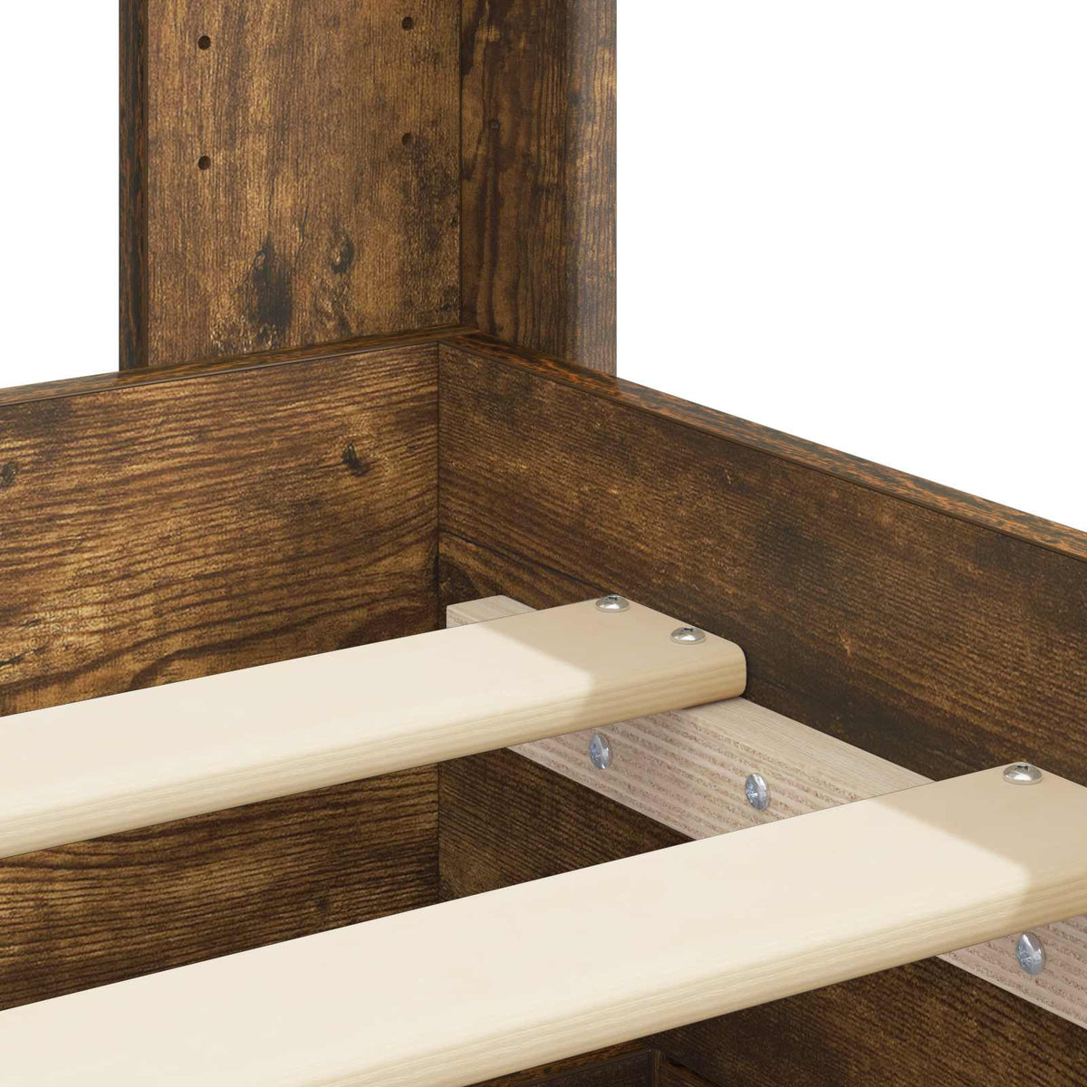 Bed Frame Storage Headboard Smoked Oak 120 X 190 Cm 193 cm