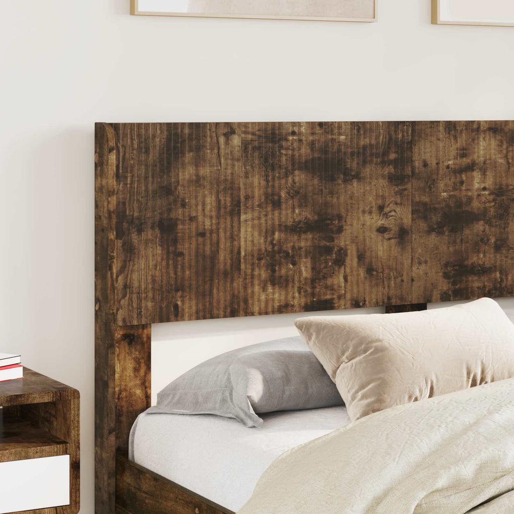 Bed Frame Storage Headboard Smoked Oak 120 X 190 Cm 193 cm