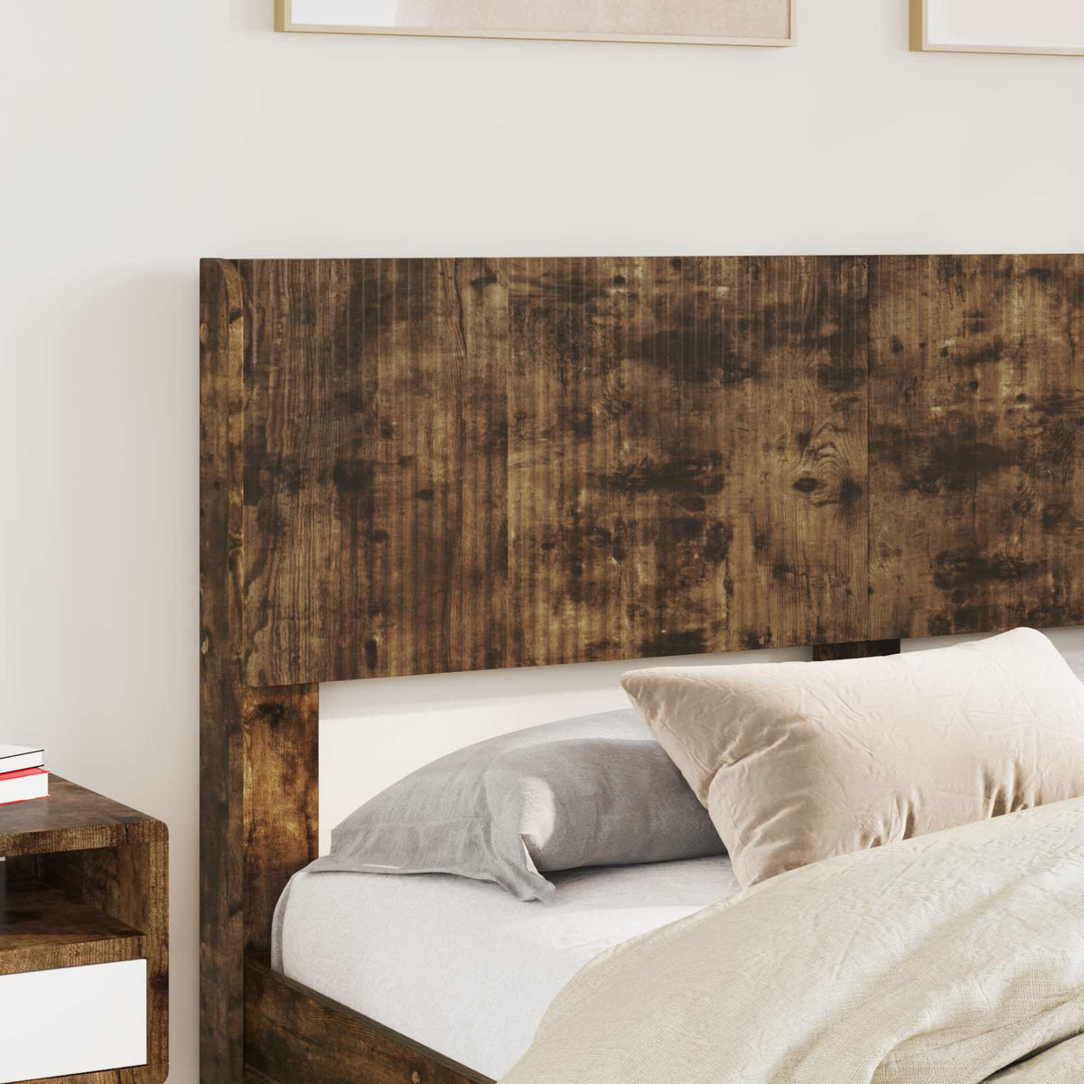 Bed Frame Storage Headboard Smoked Oak 120 X 190 Cm 193 cm