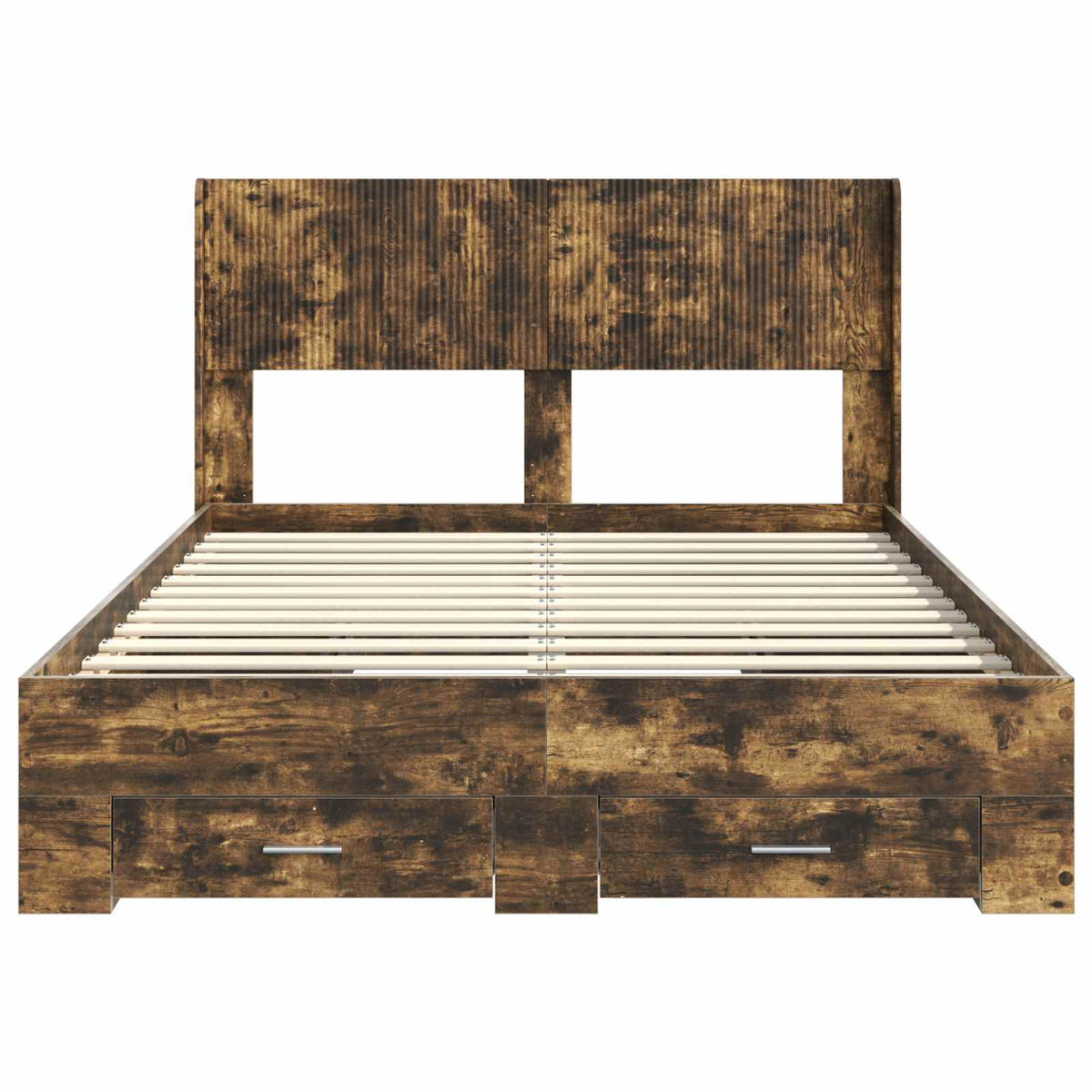 Bed Frame Storage Headboard Smoked Oak 120 X 190 Cm 193 cm